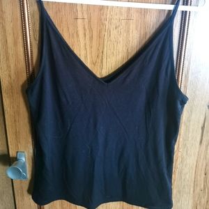 M Black V Cut Tank Top